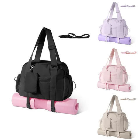 Large Capacity Multi-Functional Tote Bag Sports Fitness Handbag Solid Color Casual Shoulder Bag For Women