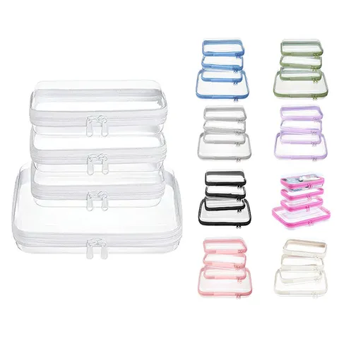 Transparante Reistas Organizer Waterdichte Pakblokken Draagbare Cosmetische Tas Set
