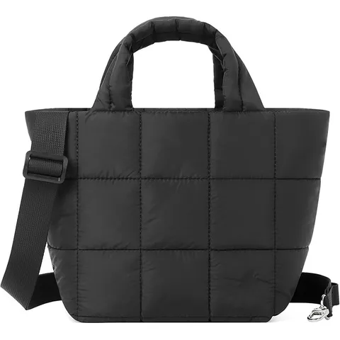 Women Casual Quilted Tote Bag Large Capacity Travel Crossbody Shoulder Bag Soft Puffer Handbag
