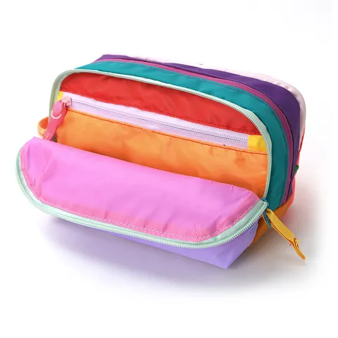 Large Capacity Multi Layer Color Blocking Cosmetic Bag Portable Travel Waterproof Makeup Storage Organizer Pouch