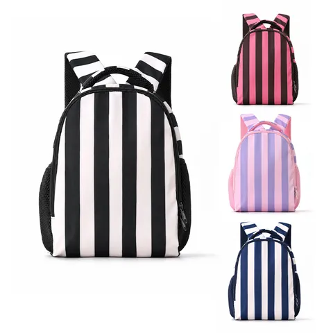 Sac à Dos Enfant Léger Décontracté Cartable Scolaire Bloc de Couleur Rayé Voyage Daypack Pour Maternelle Garçons Filles