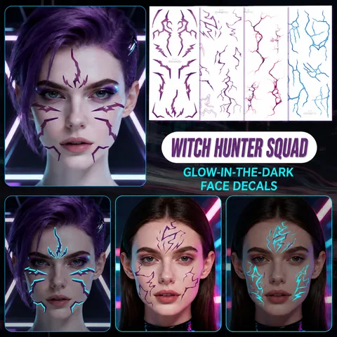 Pegatina de Tatuaje Temporal Impermeable Luminosa Anime Cosplay Diseño Rayo Vasos Sanguíneos Body Art