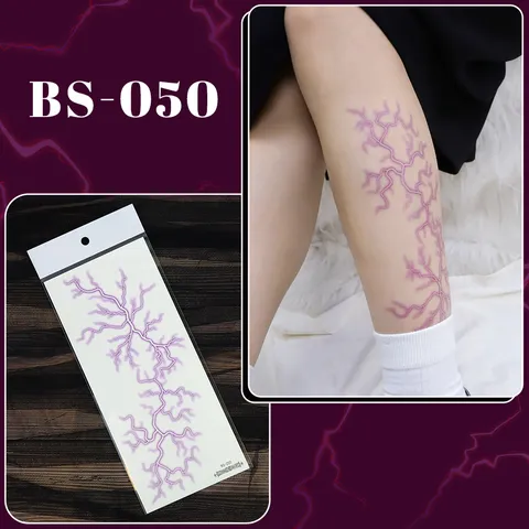 Adesivi per Tatuaggi Temporanei di Halloween Impermeabili Vasi Sanguigni e Fulmini Cicatrice Trucco FX Festa Cosplay Arte Corporea
