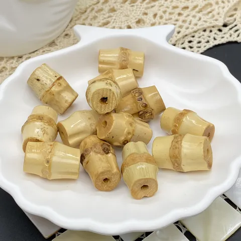 Perles Vrac en Bois Naturel Nœud de Bambou Perles Entretoises Trou Traversant DIY Style Antique Accessoires Bijoux Fait Main
