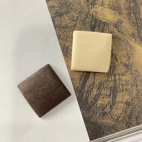 Pièce Carrée en Bois Poli Fait Main DIY Boucles d'Oreilles Clous Géométriques Accessoires de Fabrication de Bijoux