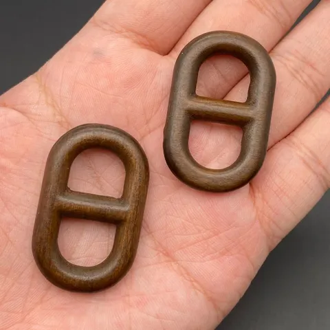 Pendentif Connecteur DIY en Bois Forme Nez de Cochon Boucle en 8 Marron Moyen Charme en Bois pour Fabrication de Bracelet Collier