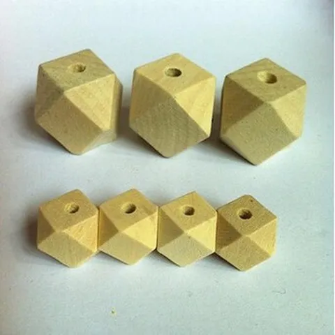 Perles en Bois Naturel Perles d'Espacement Octogonales Facettées Pour Fabrication de Bijoux DIY