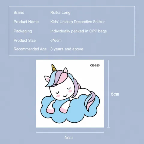 Pegatina de Tatuaje Temporal Impermeable Con Bonitos Diseños de Unicornio de Dibujos Animados Arte Corporal para Fiesta Infantil