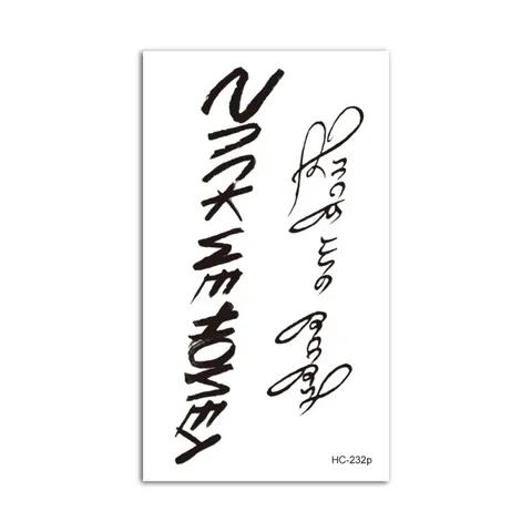 Pegatina de Tatuaje Temporal Impermeable Letras Chinas e Inglesas Arte Corporal Falso Tatuaje Pegatina de Transferencia Para Mujeres Hombres