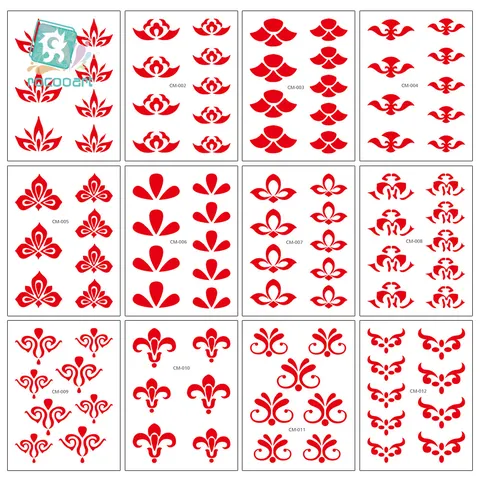 Kids Nezha Forehead Sticker Water Transfer Temporary Tattoo Ancient Style Hanfu Makeup Face Sticker Cartoon Party Decor