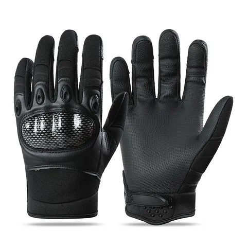Men Tactical Hard Shell PU Leather Gloves Anti Slip Wear Resistant Full Finger Gloves For Outdoor Cycling Motorcycle