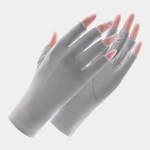 Dames Zonbescherming Handschoenen UV-Bescherming Ijszijde Halve Vinger Antislip Rijden Fietsen Ademend Zomer Dunne Handverzorging Handschoenen