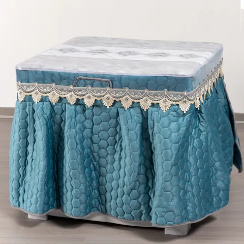 Waterproof Oil-Proof PVC Tablecloth Lace Edge Rectangular Table Cover Dust-Proof Heating Table Protector Home Decor