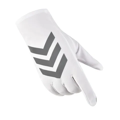 Anti UV Iced Silk White Gloves Thin Traffic Duty Patrol Night Reflective Touch Screen Labor Protection