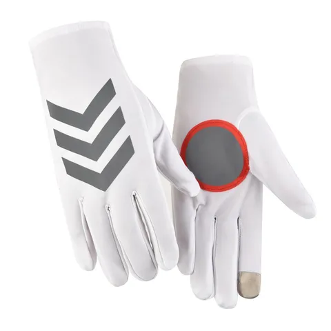 Anti UV Iced Silk White Gloves Thin Traffic Duty Patrol Night Reflective Touch Screen Labor Protection