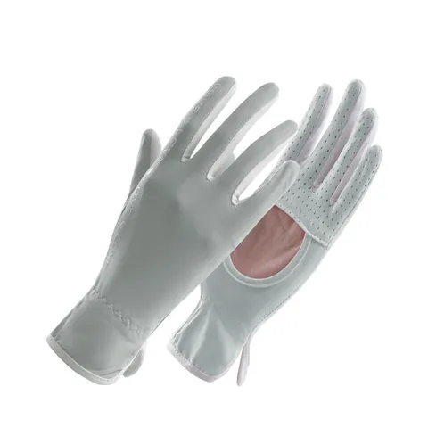 Women Sun Protection Ice Silk Gloves Palm Hollow Out Breathable Touchscreen Summer UV Protection Driving Sports Gloves