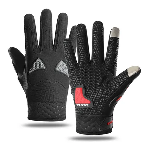 Heren Volle Vinger Fietshandschoenen Touchscreen Antislip Slijtvast Polyester Buitensport Motorhandschoenen