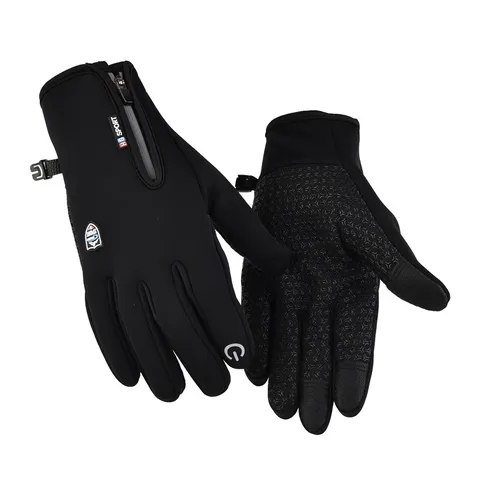 Waterdichte Winddichte Thermische Fietsenhandschoenen Heren Dames Touchscreen Reflecterende Rits Winter Warme Sport Handschoenen