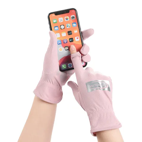 Summer Sun Protection Ice Silk Gloves For Women And Men UV Protection Touch Screen Outdoor Sports Gloves