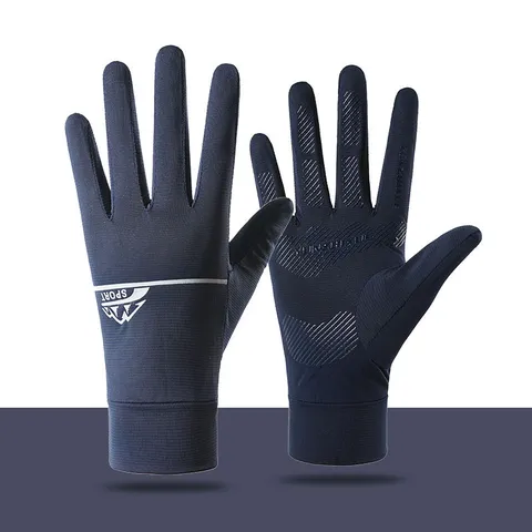 Unisex Full Finger Cycling Gloves Breathable Ice Silk Sun Protection Anti-Slip Sports Outdoor Gloves For Men Women