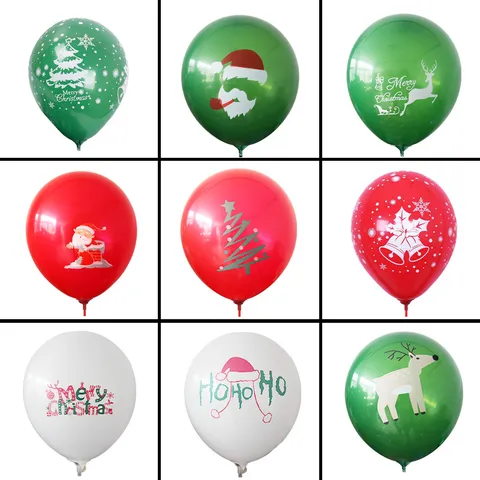 Ballons en Latex Épaissis Ensemble de Décoration de Fête de Noël Ballons Imprimés Festifs pour Fête de Vacances Décoration de Maison
