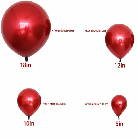 Ballons en Latex Métalliques Rouges Ballons Ronds Épaissis Pour Fête de Mariage Anniversaire Décoration de Pièce