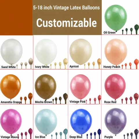 Thickened Retro Color Latex Balloons Set Birthday Wedding Party Decoration Arch Kit Event Celebration Supplies