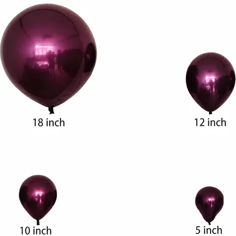 Ballon en Latex Épaissi Double Couche Rouge Cerise Ballons Métalliques Ensemble pour Décoration de Chambre de Mariage Fête