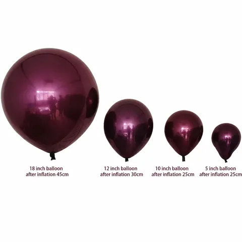 Ballon en Latex Épaissi Double Couche Rouge Cerise Ballons Métalliques Ensemble pour Décoration de Chambre de Mariage Fête