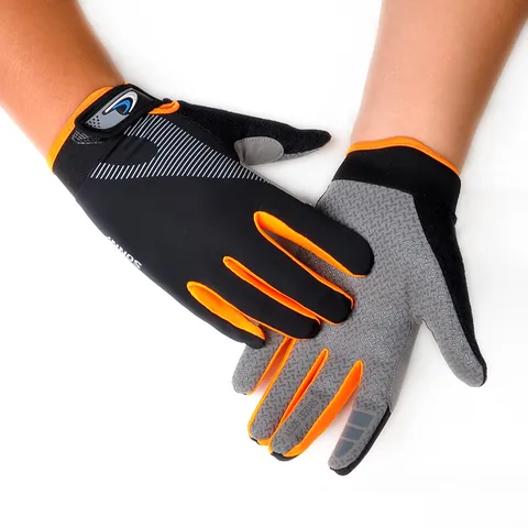 Unisex Fietsenhandschoenen Volledige Vinger Ademend Ijszijde Antislip Touchscreen Sport Handschoenen Voor Buiten Fietsen Klimmen