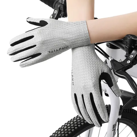 Heren Dames Zomer Fietsenhandschoenen Dunne Ademende Ijszijde Touchscreen Antislip Schokabsorberende Sport