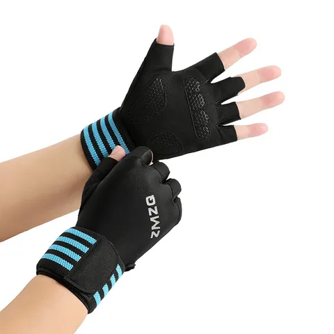 Heren Fietsen Half Vinger Sport Fitness Handschoenen Microvezel Ademend Antislip Outdoor Vissen Handschoenen Uitgebreide Polsband