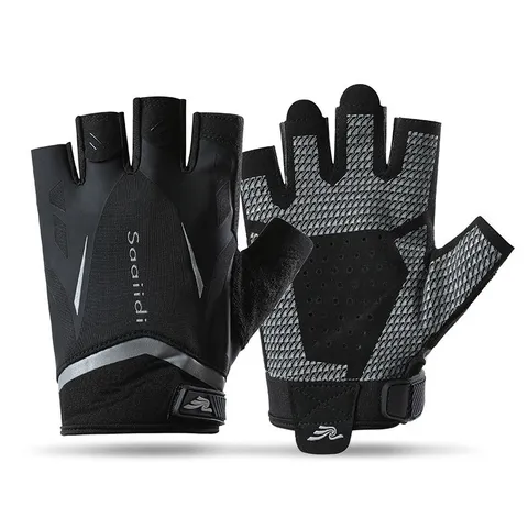 Unisex Halve Vinger Fitness Handschoenen Ademende Ijszijde Antislip Workout Handschoenen Voor Gym Gewichtheffen Fietsen Sport