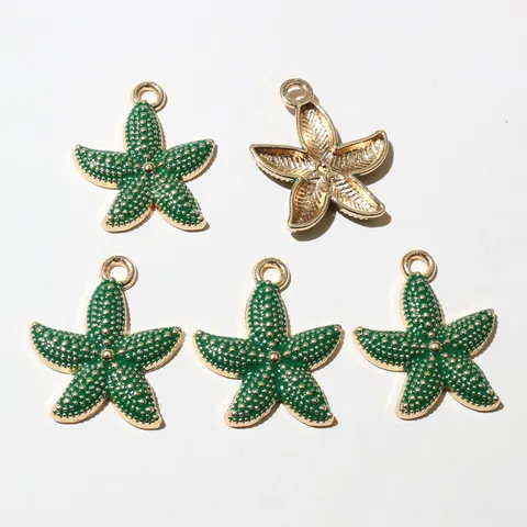 Alloy Starfish Pendant Enamel Drip DIY Jewelry Making Findings Accessories Cute Starfish Charms For Necklace Bracelet Crafting
