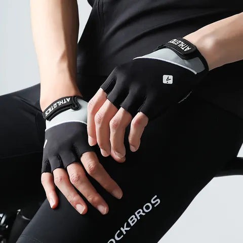 Unisex Sport Fitness Halve Vinger Handschoenen Ademend Antislip Nylon Fietsen Workout Training Handschoenen Voor Gym Mannen Vrouwen