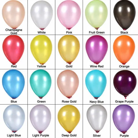 Pearlescent Latex Balloons Metallic Colorful Balloon Assortment for Wedding Birthday Party Event Decoration