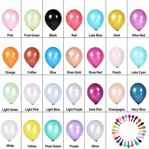 Ballons en Latex Nacré Ballon Rond de Couleur Unie Pour Chambre de Mariage Fête d'Anniversaire Décoration de Mariage Fournitures d'Événement