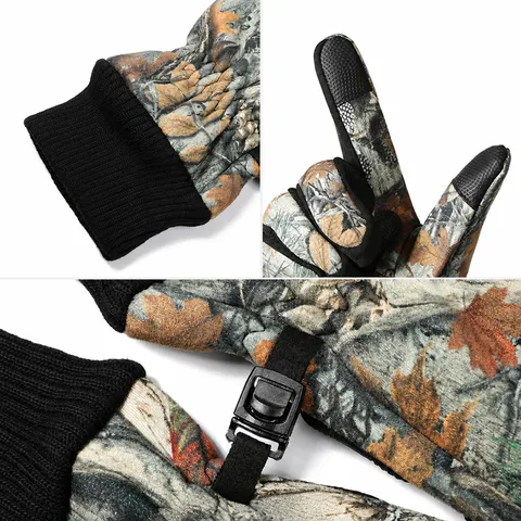 Winter Thermal Ski Gloves For Men Women Waterproof Windproof Fleece Lined Touch Screen Camouflage Cycling Cold Weather Gloves