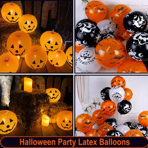 Palloncini in Lattice di Halloween Zucca Pipistrello Fantasma Stampato Set di Palloncini per Decorazioni per Feste