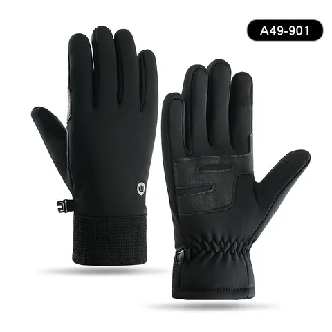 Heren Winter Warme Fietsen Handschoenen Verdikte Fluweel Winddicht Antislip Motorfiets Ski Handschoenen Nylon Sport Thermische Handschoenen