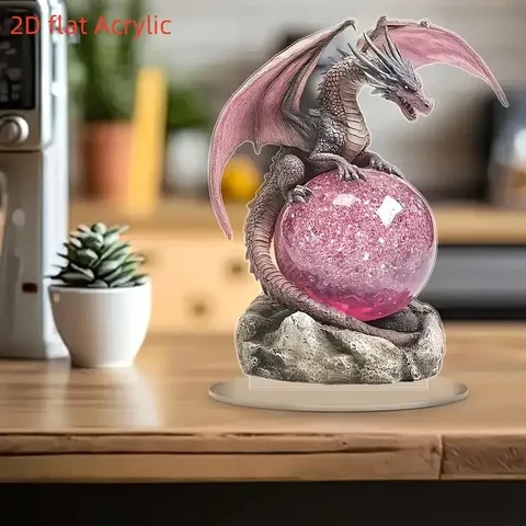 Bohemian Crystal Dragon Acrylic Desktop Decoration Creative Birthday Gift Flat Acrylic Ornament Home Decor
