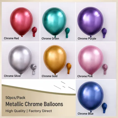 Verdickte Metallische Latex Ballons Bunte Chrom Ballons Sortiment Für Hochzeit Geburtstag Party Raum Dekoration