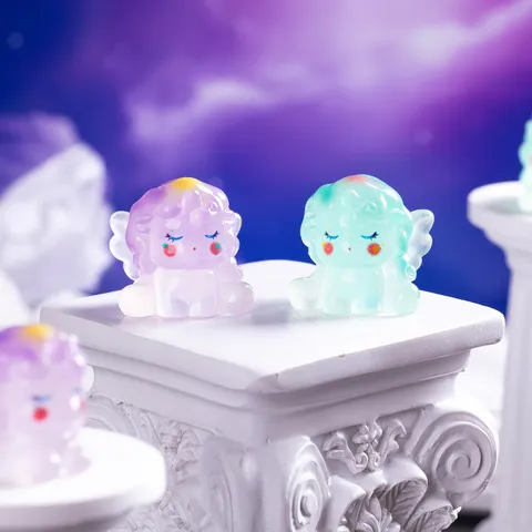 Ornamento in Resina per Micropaesaggio con Unicorni Luminosi Simpatico Cartone Animato Glow DIY Miniatura Statuetta Decorazione per Scrivania