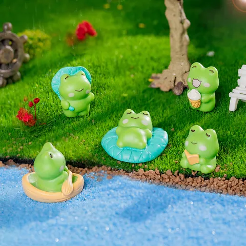 Carina Miniatura di Rana in Resina Micro Paesaggio Giardinaggio DIY Accessori Decorazione Mini Ornament da Scrivania