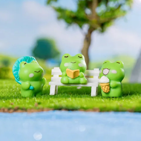 Carina Miniatura di Rana in Resina Micro Paesaggio Giardinaggio DIY Accessori Decorazione Mini Ornament da Scrivania