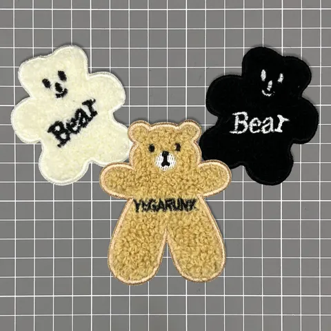 Süßer Cartoon Teddybär Frottee Stickerei Stoffaufnäher DIY Applikation Für Kleidung Dekoration