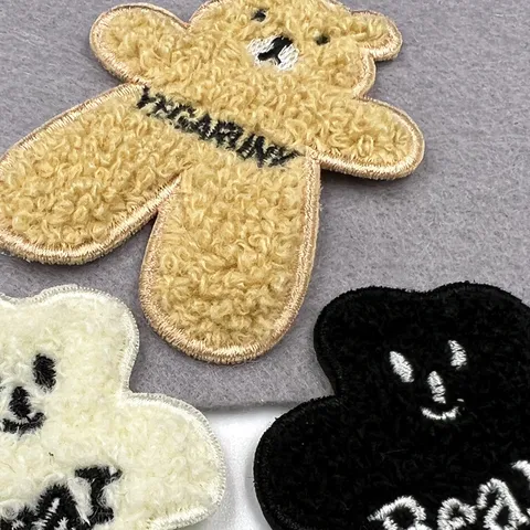 Süßer Cartoon Teddybär Frottee Stickerei Stoffaufnäher DIY Applikation Für Kleidung Dekoration