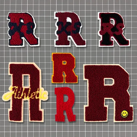 Großer Buchstabe Stickerei Patch Frottee Bestickte Stoff Patches DIY Applikation Für Kleidung Kleidungsstück Zubehör Dekoration