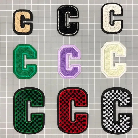 Zahnbürsten Stickerei Buchstabe C Flicken Stereoskopische Blume Bekleidung Zubehör DIY Dekorativer Bestickter Aufnäher