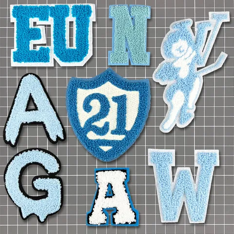 Frottee Stickerei Buchstaben Alphabet Patches DIY Kleidung Zubehör Applikation Abzeichen Aufbügeln Für Jacken Hüte